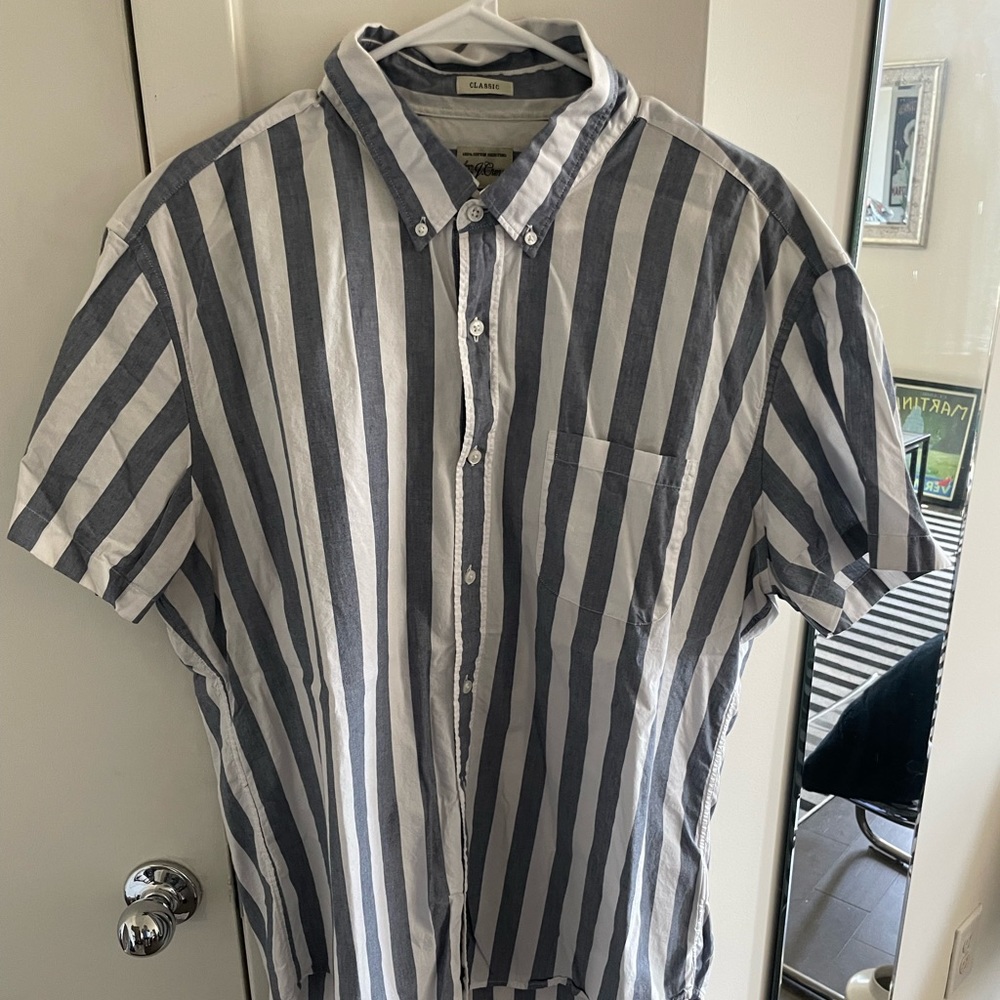 Jcrew striped 100% cotton ss button down